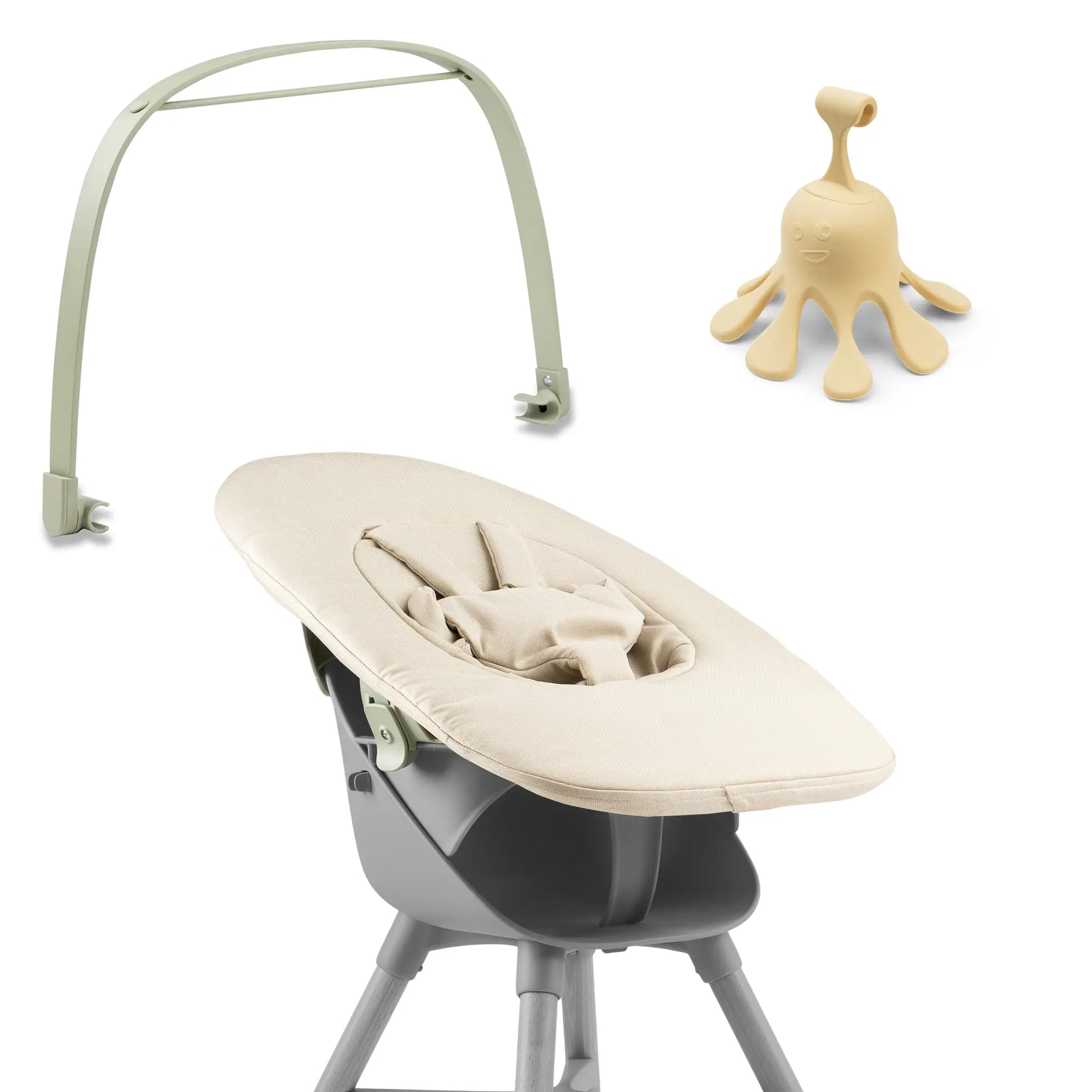Ziza Newborn beige Spielbuegel olive Spielzeug Octo lemon