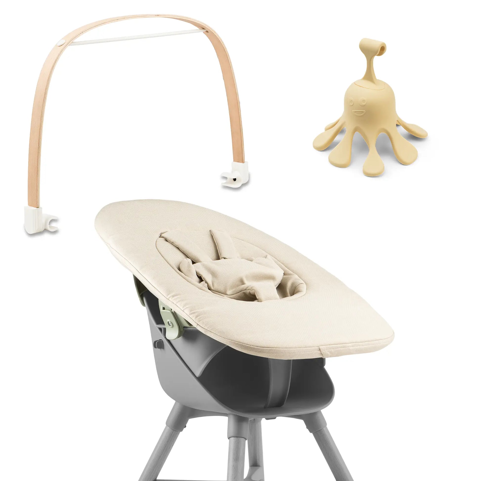 Ziza Newborn beige Spielbuegel vanilla Spielzeug Octo lemon
