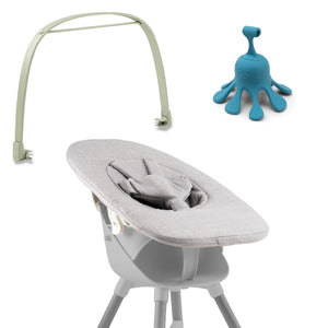 Ziza Newborn grey Spielbuegel olive Spielzeug Octo lagoon