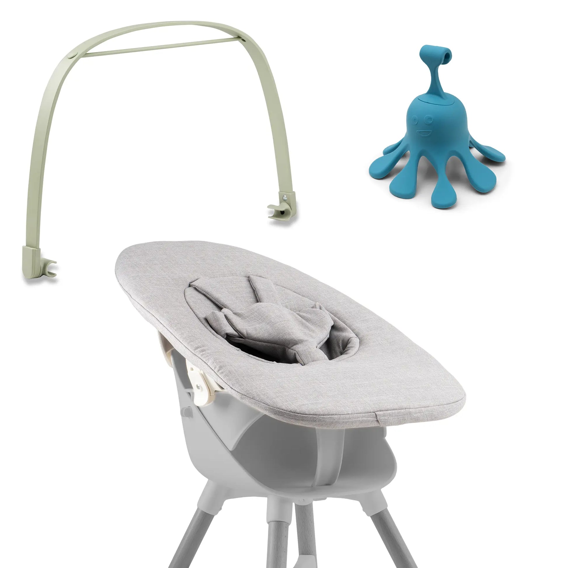 Ziza Newborn grey Spielbuegel olive Spielzeug Octo lagoon