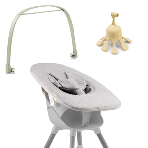 Ziza Newborn grey Spielbuegel olive Spielzeug Octo lemon