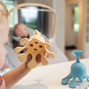 Silikon Spielzeuge Octo in blau und gelb